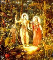 Лакшман, Рама и Сита (слева направо)